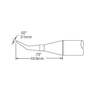 Metcal Cartridge Sharp Bent 0.5mm (0.02 In) 30 DEG
