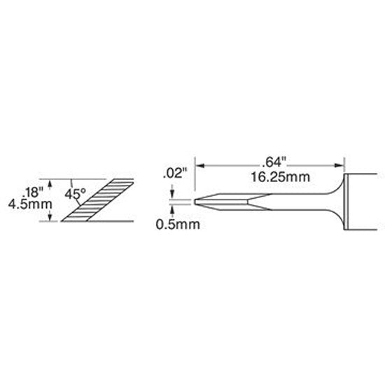 Metcal Cartridge Hoof Face 0.76mm (0.03 In) 60 DEG