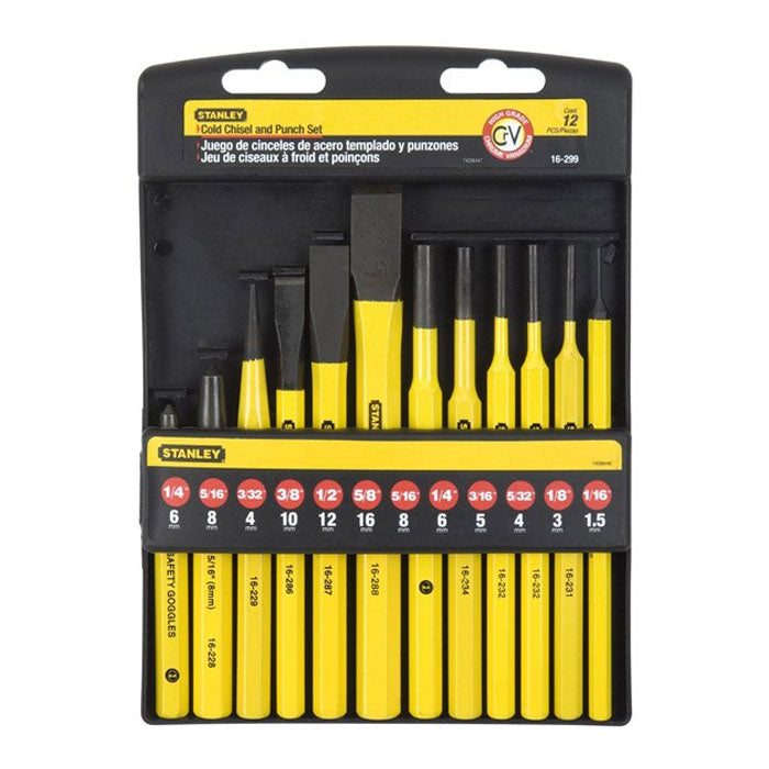 Stanley 12Pc Cold Chisel & Punch Set