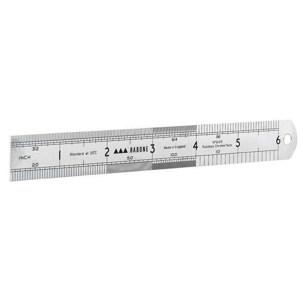 Stanley Rustless Steel Rule 2 Sided 150mm/6