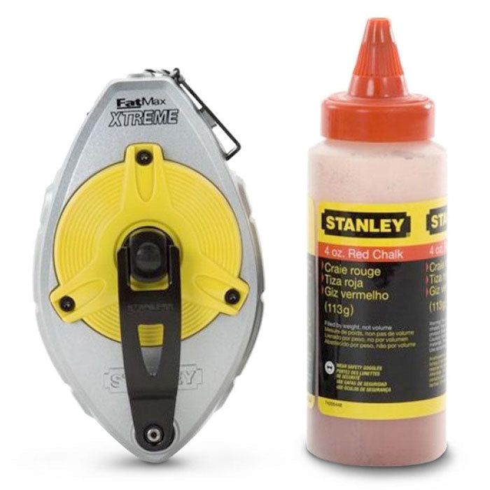 Stanley FatMax Chalk Line Reel Aluminium Kit W/ Red Chalk 30m/100'
