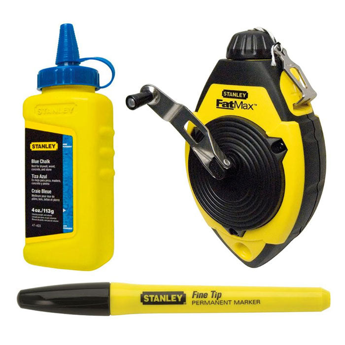 Stanley FatMax Chalk Line Reel Kit W/ Blue Chalk & Marker 30m/100'