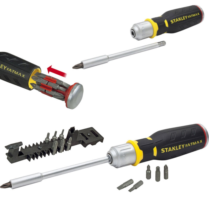 Stanley FatMax Standard Ratcheting Screwdriver With 12 Bits