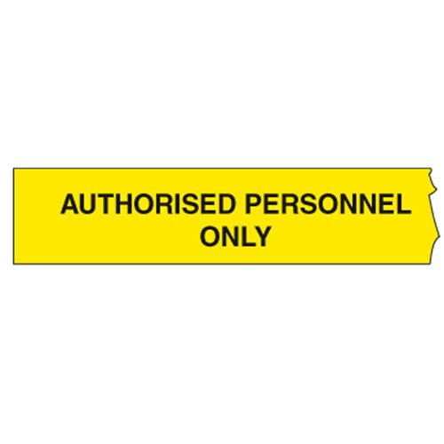 Brady Standard Barricade Tape - Authorised Personnel Only, L300 Meters x 75mm, B-912 Polyethylene, Yellow/Black