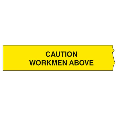 Brady Standard Barricade Tape - Caution Workmen Above, L300 Meters x 75mm, B-912 Polyethylene, Yellow/Black