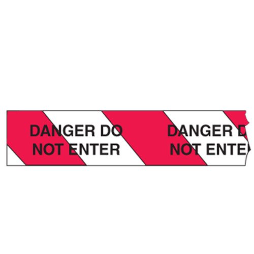 Brady Standard Barricade Tape - Danger Do Not Enter, L300 Meters x 150mm, B-912 Polyethylene, White/Red/Black