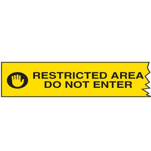 Brady Standard Barricade Tape - Restricted Area Do Not Enter, L300 Meters x 75mm, B-912 Polyethylene, Yellow/Black