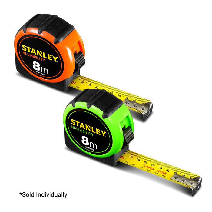 Stanley Hi-Vis Tape Measure 8m Orange/Green