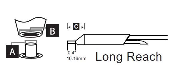 Metcal Desolder Cartridge Long Reach Id=1.02mm (0.04 In)
