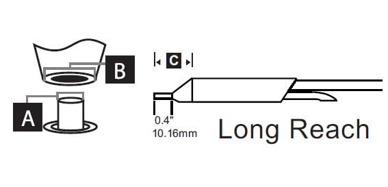 Metcal Desolder Cartridge Long Reach Id=0.76mm (0.03 In)