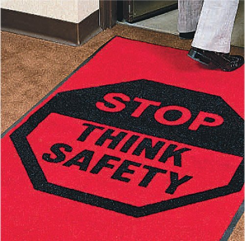Brady Stop Think Safety, L153cm x W92cm, Nylon, Red/Black