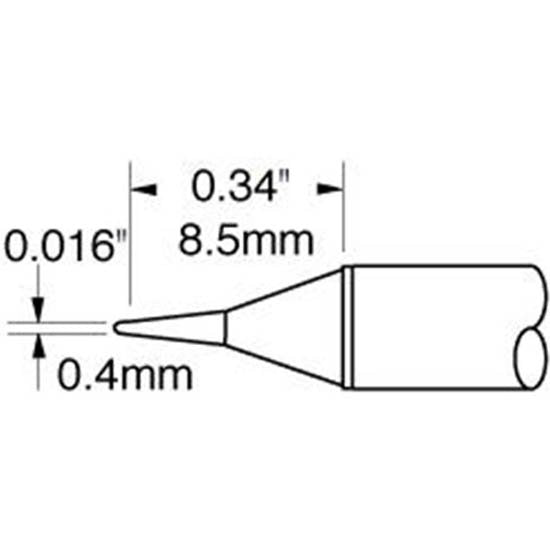 Metcal Cartridge, Conical , 0.4mm (0.16 In) LL