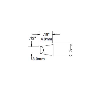 Metcal Cartridge Chisel 3mm (0.12 In) 90DEG