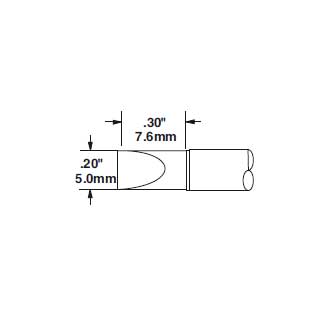 Metcal Cartridge Chisel Large 5mm (0.2 In) 30DEG