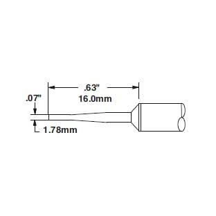 Metcal Cartridge Chisel Long 1.78mm (0.07 In) 60DEG