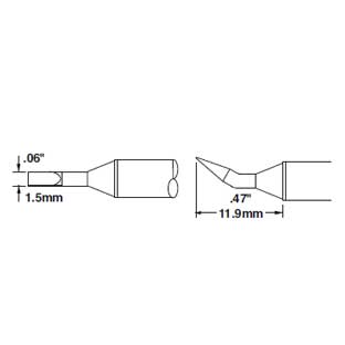 Metcal Cartridge Chisel Bent 1.5mm (0.06 In) 30DEG