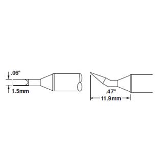 Metcal Special Build Chisel, 30 Deg 1.5mm (.06