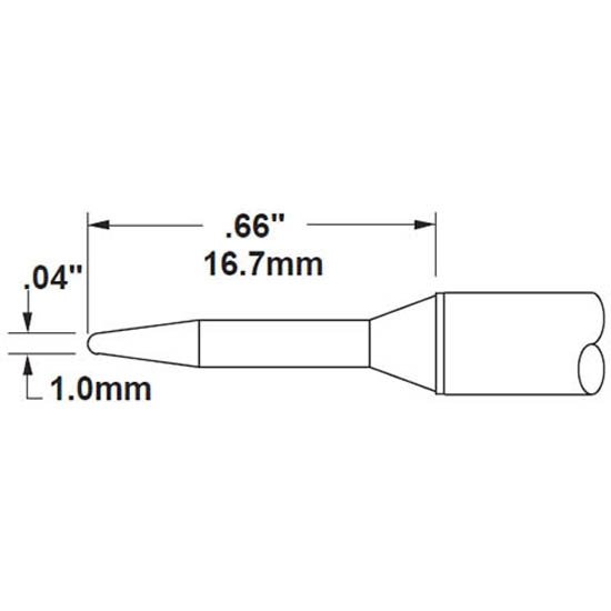 Metcal Cartridge, Conical Long, 1mm (0.04