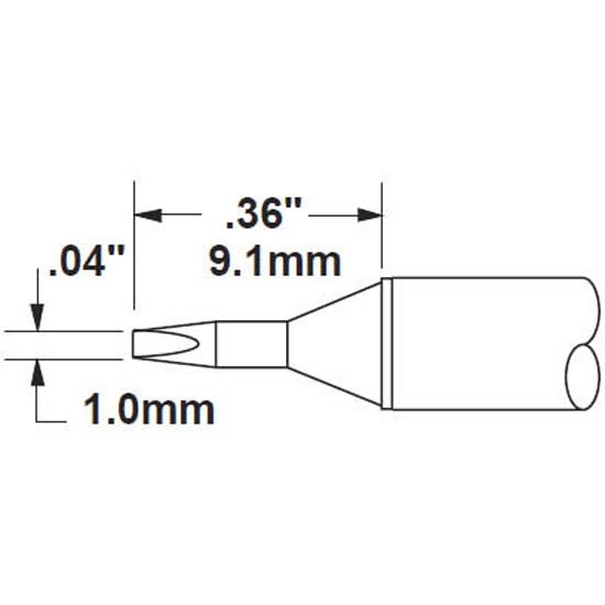 Metcal Cartridge, Chisel 30 Deg 1mm (0.04 In) LL
