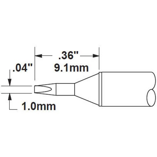 Metcal Cartridge, Chisel 30 Deg 1mm (0.04 In)
