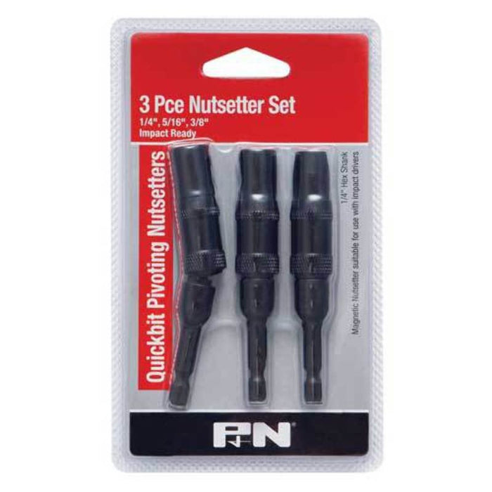 P&N Quickbit Pivoting Nutsetter 3 Piece Set