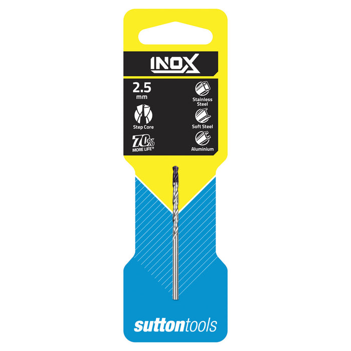 Sutton Drill D185 2.5mm Jobber Inox TiAIN Tip HSS Carded