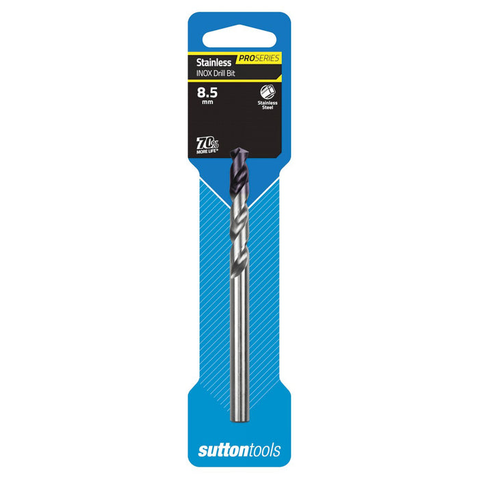 Sutton Drill D185 8.5mm Jobber Inox TiAIN Tip HSS Carde