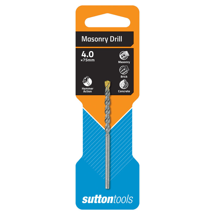 Sutton Masonry Drill D600 4.0mm x 75mm Standard Fixing - Carded
