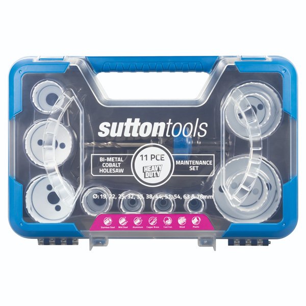 Sutton H125 Heavy Duty Bi-Metal Cobalt Maintenance Holesaw Set, 11 Pce