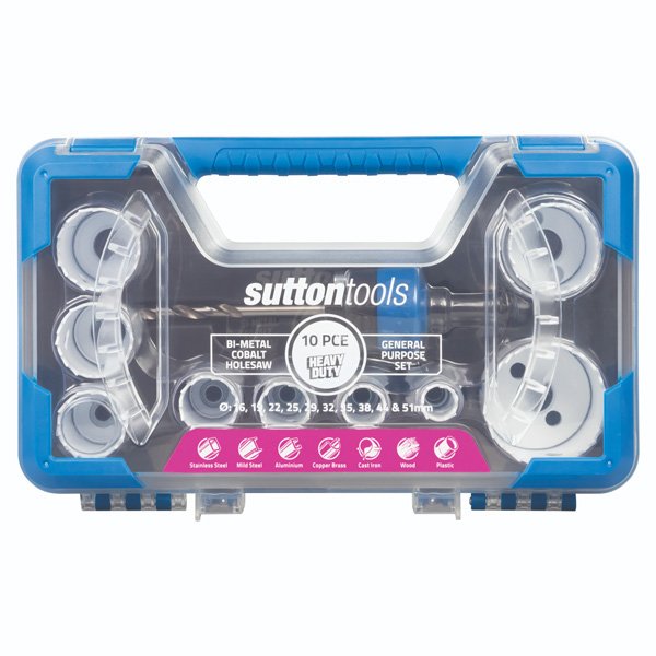 Sutton H125 Heavy Duty Bi-Metal Cobalt General Purpose Holesaw Set, 10 Pce