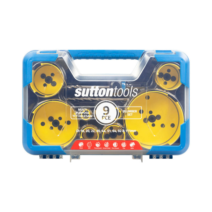 Sutton H127 Multipurpose TCT Plumber Holesaw Set, 9 Pce
