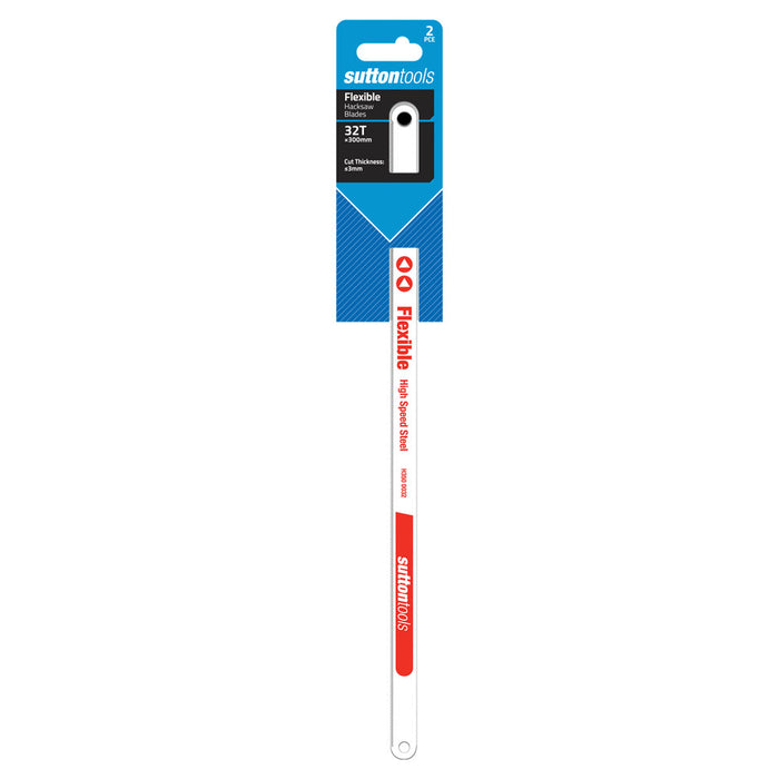 Sutton Flexible HSS Hacksaw Blade H350 300mm x 12.7 x 0.62mm 32T, 2Pk