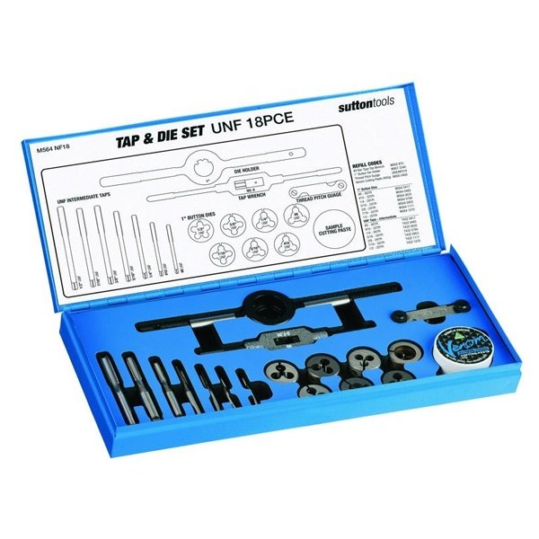 Sutton M564 NF18 UNF Tap & Button Die Set 18pce