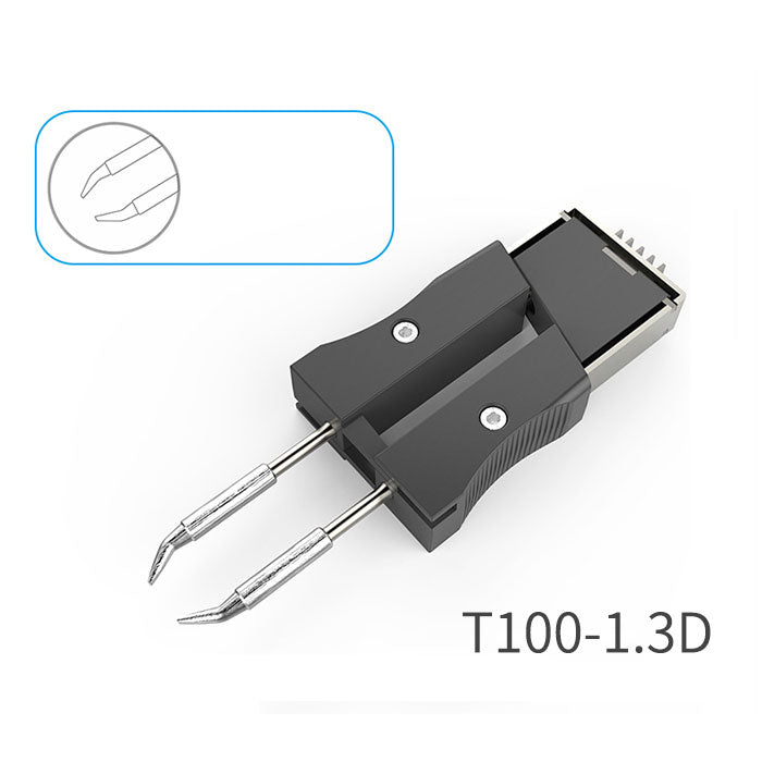 Atten T100-1.3D 100W Integrated Heater 1.3mm Chisel Bent Tweezer Tip for GT Series