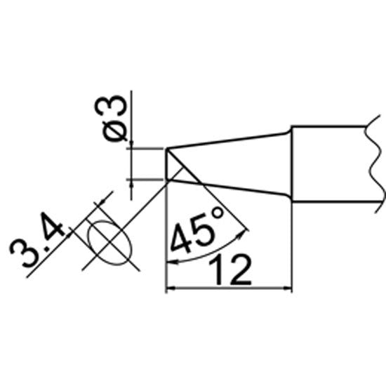 Hakko soldering tip shape 3BC