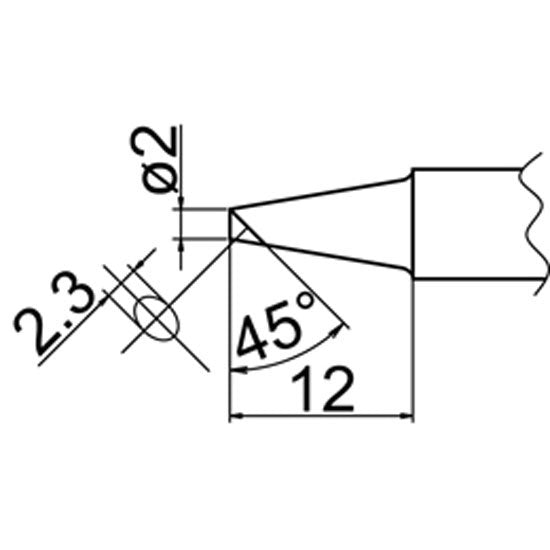 Hakko Soldering Tip Shape-2BC Tinned Surface Only for FX-8301. FX-8302