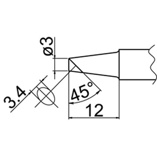 Hakko Soldering Tip Shape-3BC Tinned Surface Only for FX-8301. FX-8302