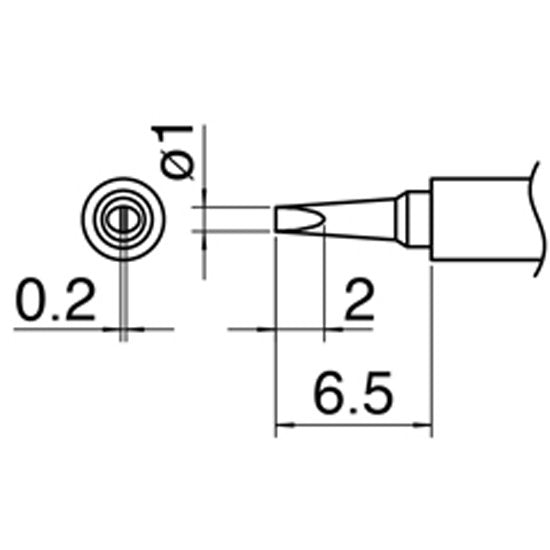Hakko T30-D1 Shape-1D Chisel tip for FM-2032