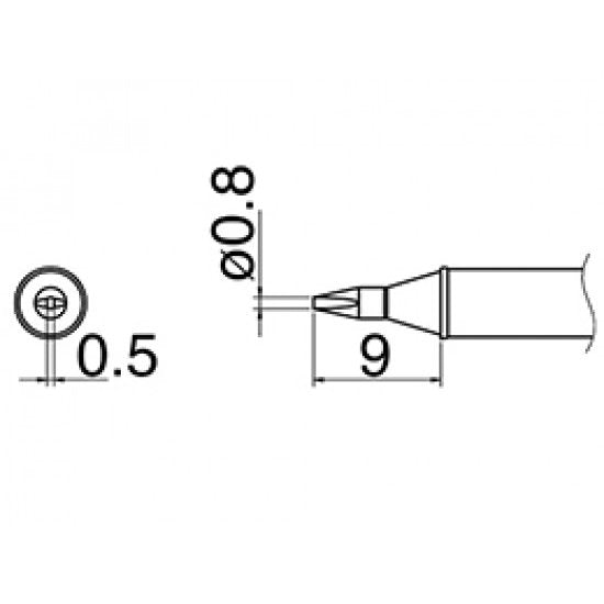 Hakko T31 soldering tip shape 0.8D