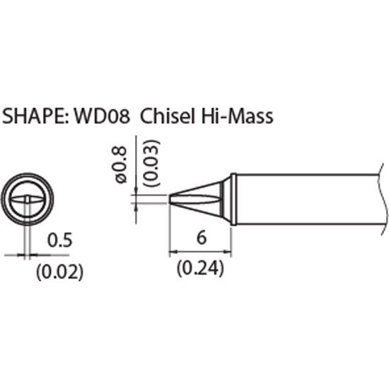 Hakko Soldering Tip <350â„ƒ> Shape-0.8WD for FX-1001