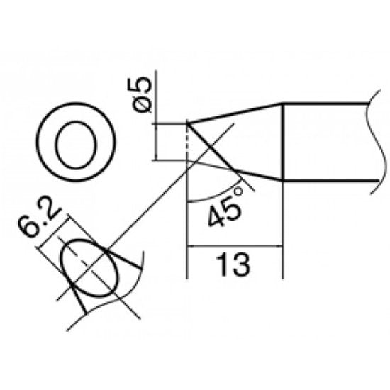 Hakko T33 Soldering tip shape 5BC for FX-8002