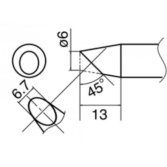 Hakko T33 Soldering tip shape 6BC for FX-8002
