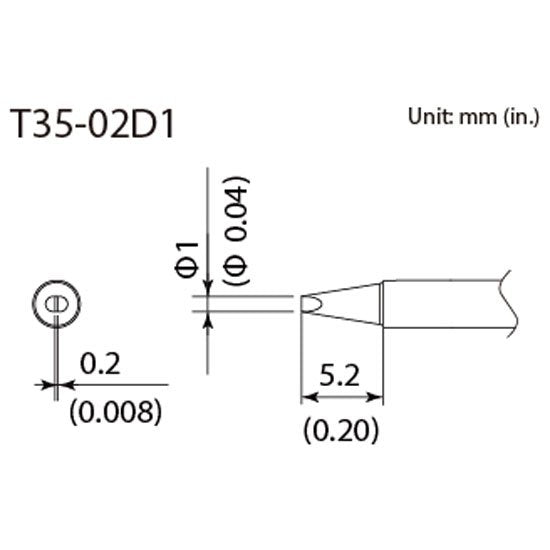Hakko Micro Soldering Tip <400â„ƒ> Shape-1D for FX-1002