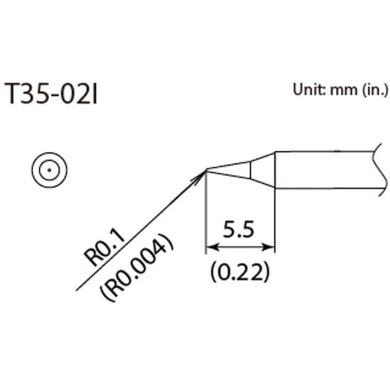 Hakko Micro Soldering Tip <400â„ƒ> Shape-I for FX-1002