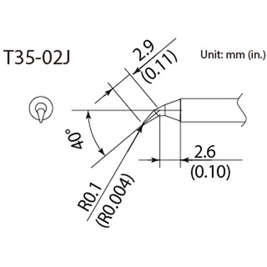 Hakko Mocro Soldering Tip <400â„ƒ> Shape-J for FX-1002