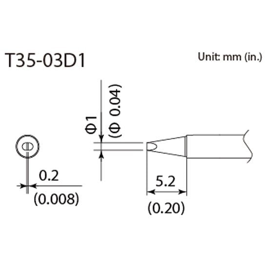 Hakko Micro Soldering Tip <350â„ƒ> Shape-1D for FX-1002