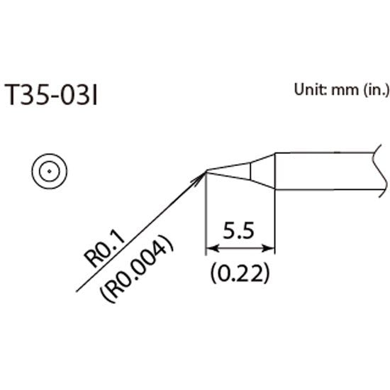 Hakko Micro Soldering Tip <350â„ƒ> Shape-I for FX-1002