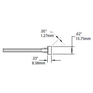 Metcal Cartridge Tweezer Blade 15.75mm (0.62 In)