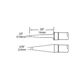 Metcal Tweezer Cartridge, 2.0x14mm