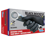 TGC Black Rocket Nitrile Disposable Gloves, Box of 100